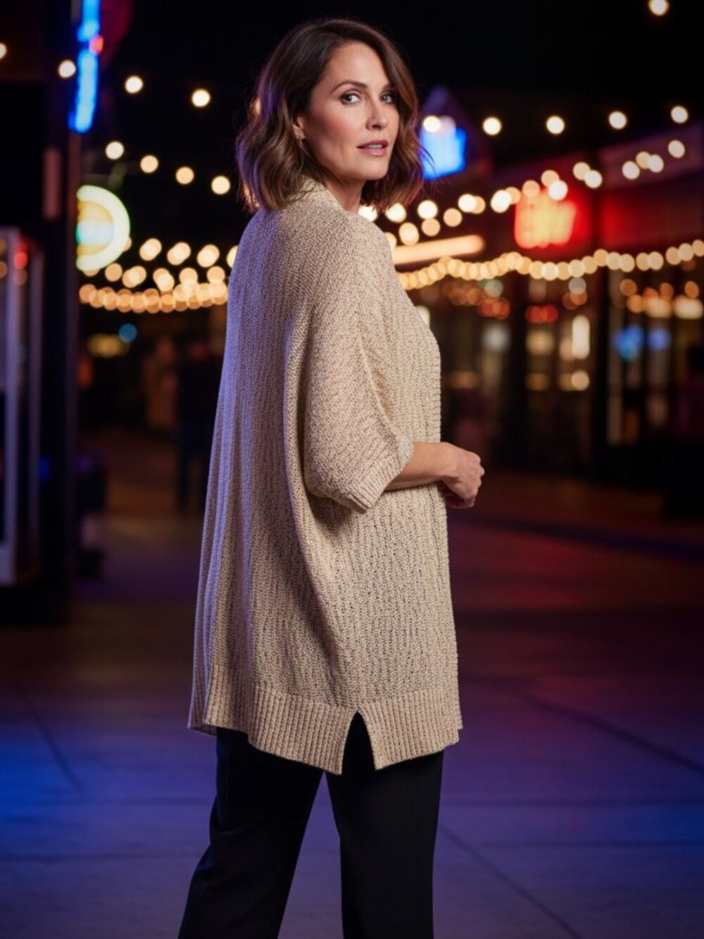 NWT Lane Bryant Metallic Cardigan Sweater 14 16 Open Front Gold Knit 1X Party - Picture 2 of 10